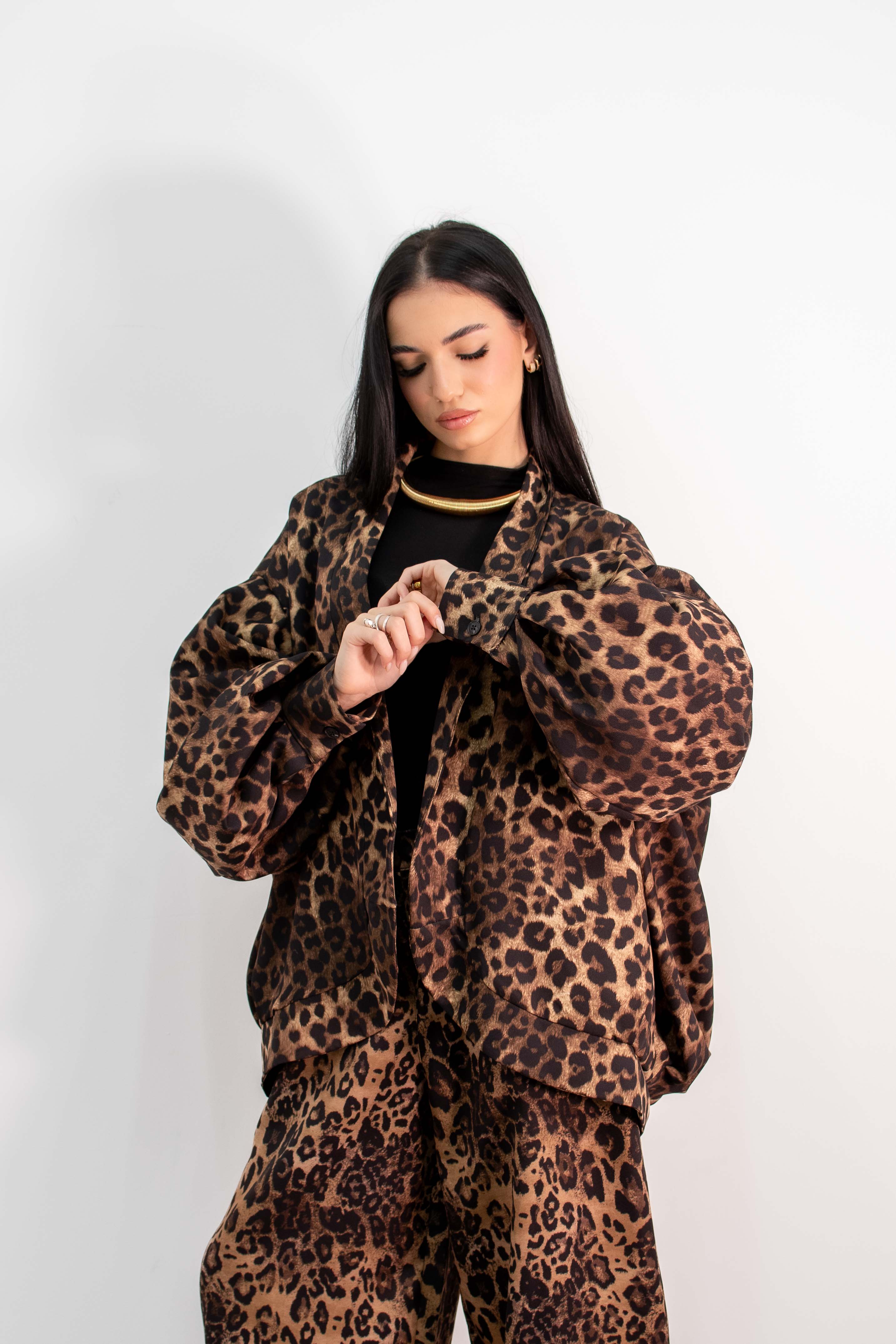 Giacca Over Animalier